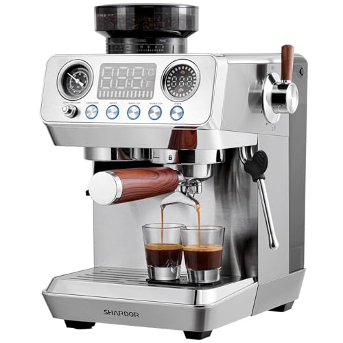 20 Bar Espresso Machine with Built-In Grinder